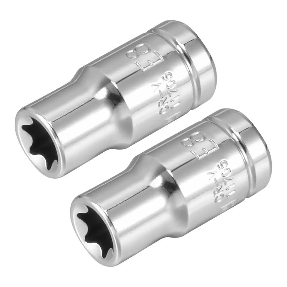 UXCELL-2  1/4 ġ ̺ E8 ܺ Torx   ũ ġ, Torx   E  ̹ Cr-V ƿ 